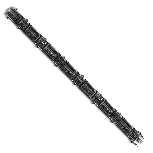 Black Rhodium Rectangle Cz Bracelet