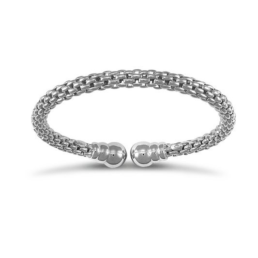 Sterling Silver Mesh Torque Style Bangle