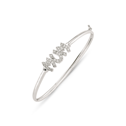 Sterling Silver CZ Mum Bangle