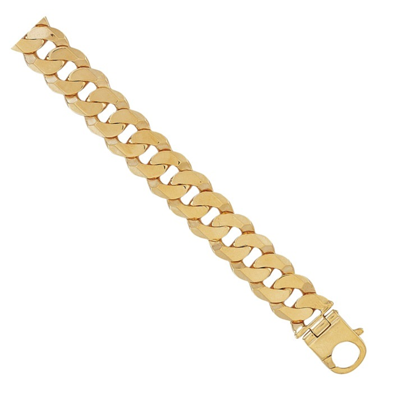 15.5mm 9ct Yellow Gold Flat Curb Chain